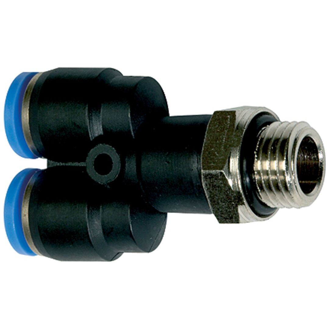 Riegler Y-Steckverschraubung »Blaue Serie«, drehbar, G 1/2 außen, Ø 6 mm