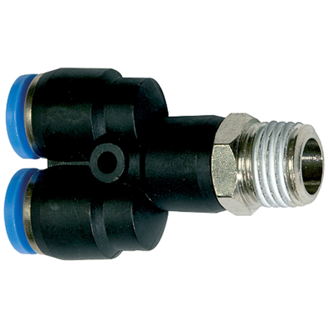 Riegler Y-Steckverschraubung »Blaue Serie«, drehbar, R 1/8 außen, Ø 6 mm