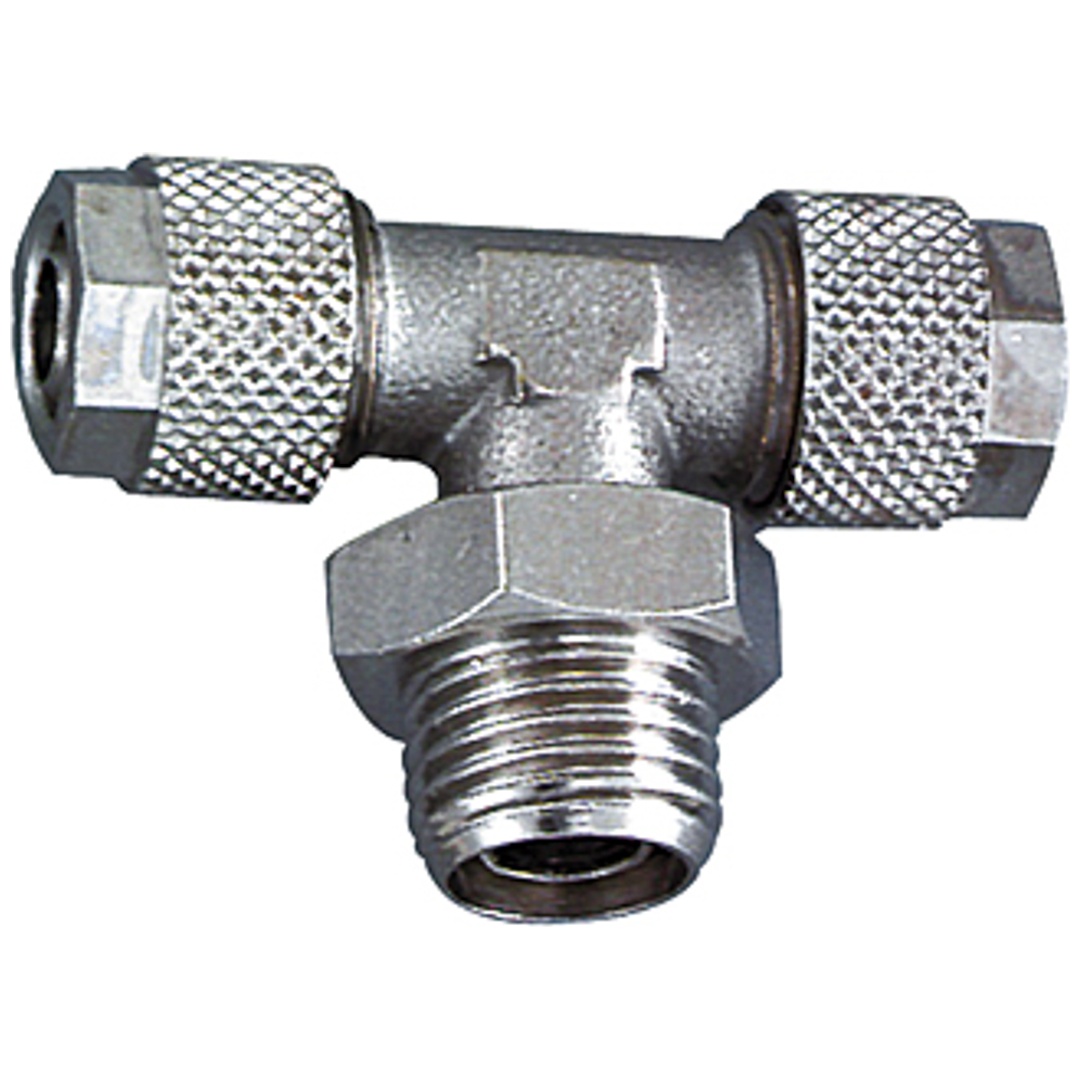 Riegler T-Einschraubverschraubung, drehbar, G 1/8 a., für Schlauch 6/4