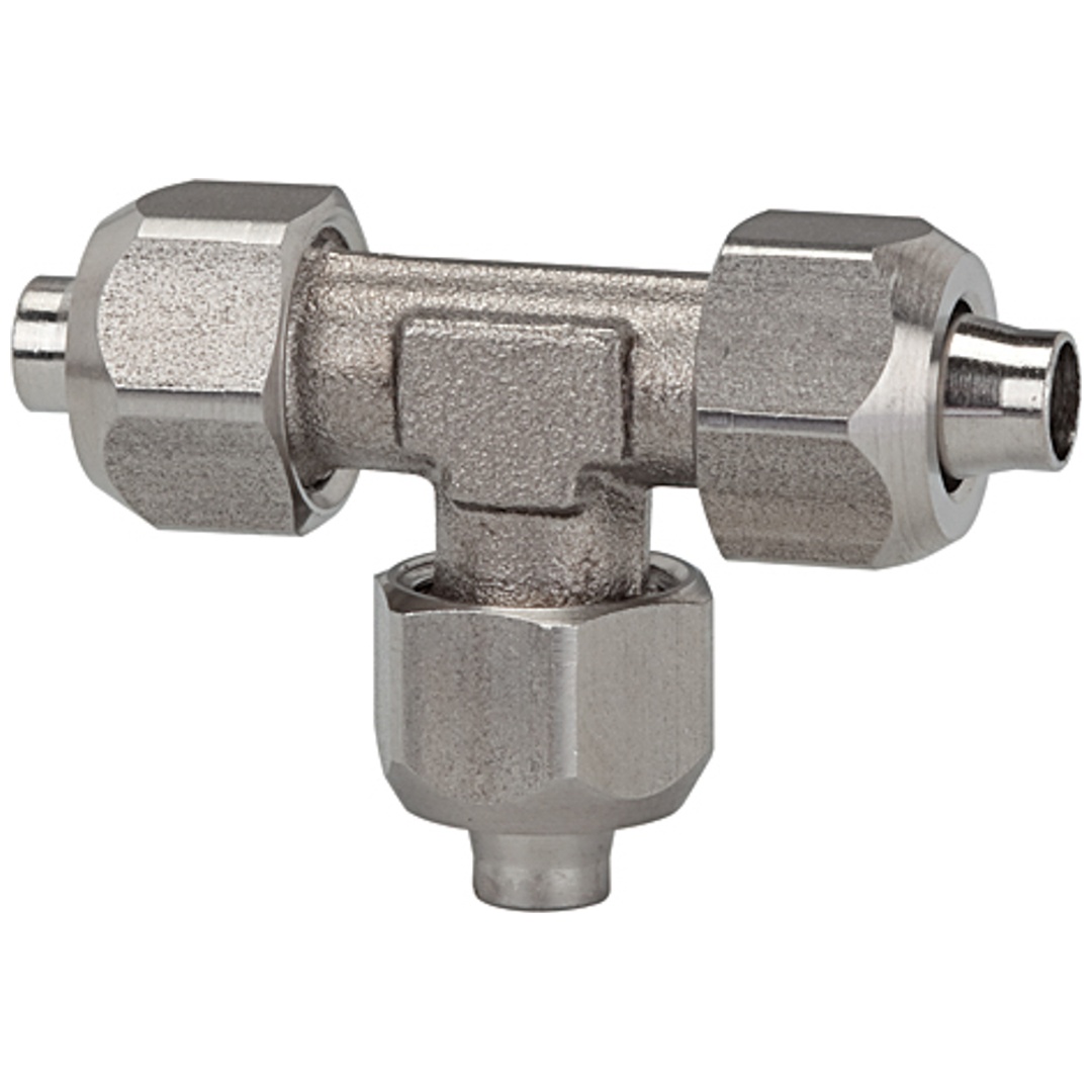 Riegler T-Verbinder, für Schlauch 8/6 mm, SW1 14, SW2 10, ES 1.4404