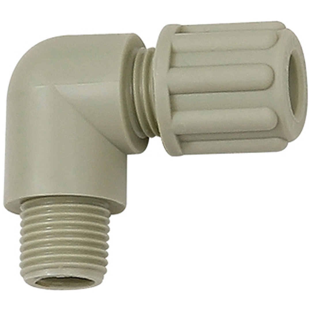 Riegler Winkel-Einschraubverschraubung, G 1/4 a., für Schlauch 6/8 mm, PP