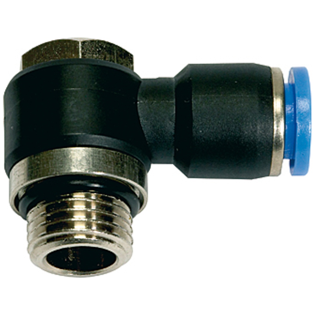 Riegler L-Steckverschraubung »Blaue Serie«, drehbar, M5 a., max.15, Ø 4mm