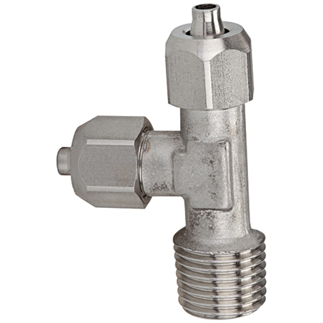 Riegler L-Einschraubverschraubung, R 1/8 a., für Schlauch 8/6, ES 1.4404