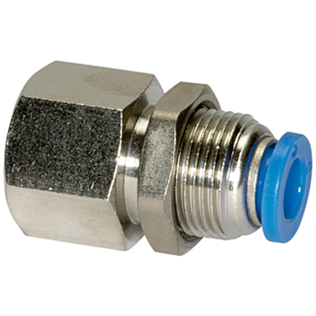 Riegler Gerade Schott-Steckverschraubung »Blaue Serie«, M20x1,0, Rc 1/4 i.