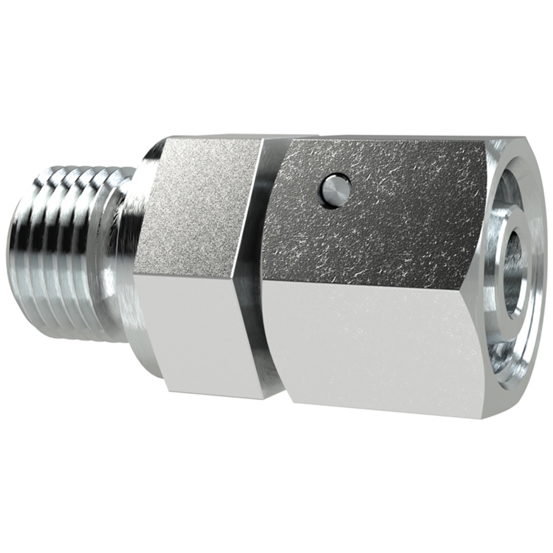Riegler Einstellbare gerade Einschraubverschraubung, M12x1,5a., Rohr-AØ8mm, Stahl verz., PN 315