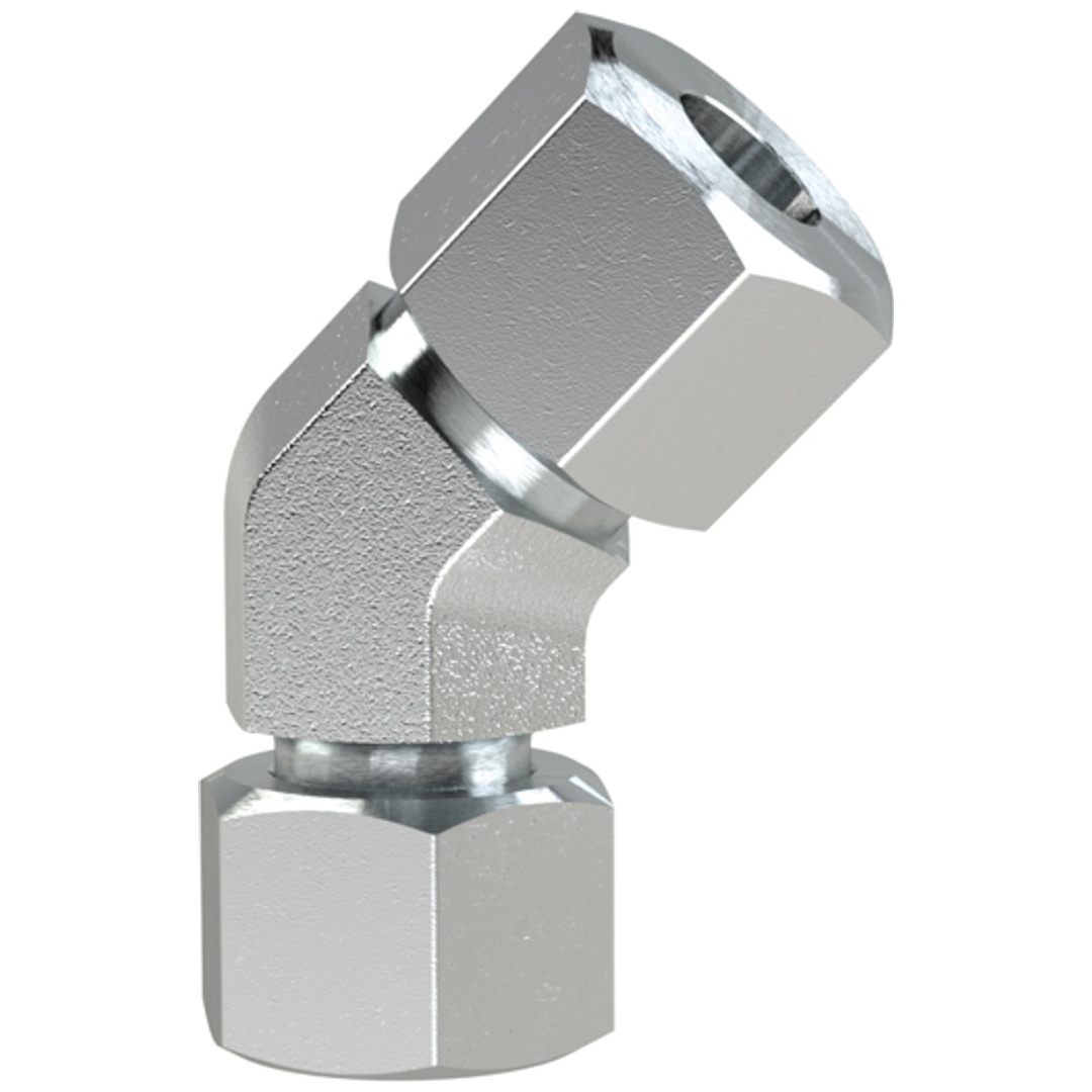 Riegler Einst. 45°-Anschlussverschraubung M12x1,5 i., Rohr-AØ 6, Stahl verz.
