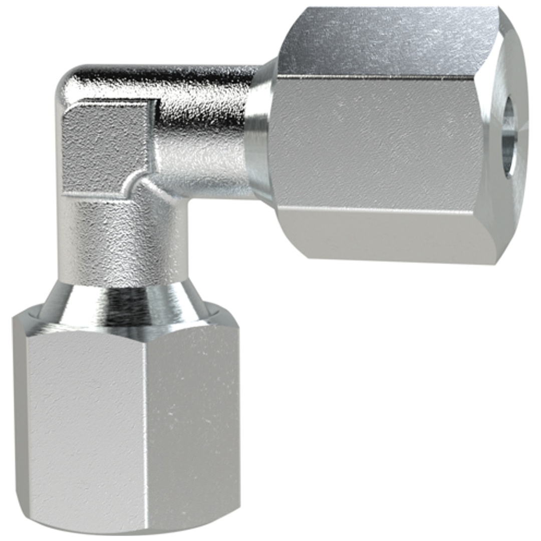 Riegler Winkel-Verschraubung, Rohr-Außen-Ø 6 mm, Stahl verzinkt, 100 bar