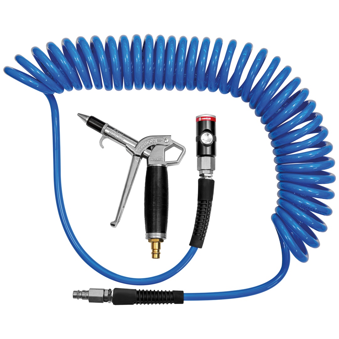 Riegler Spiralschlauch-Pistolen-Set Typhoon, PU-Schl.-Ø 10x6,5, max. 6 m