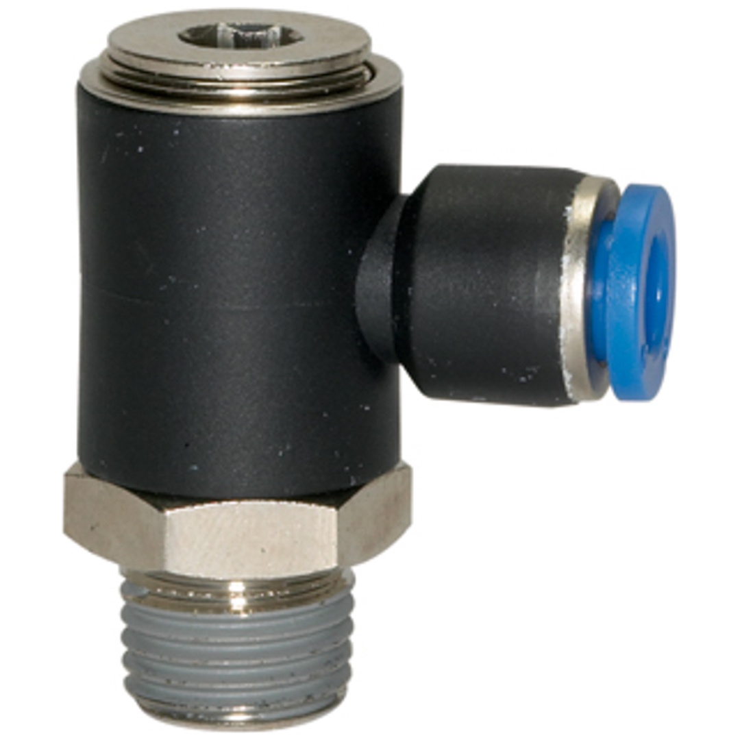 Riegler L-Steckverschraubung »Blaue Serie«, drehbar, R 3/8 a., L=28,5mm
