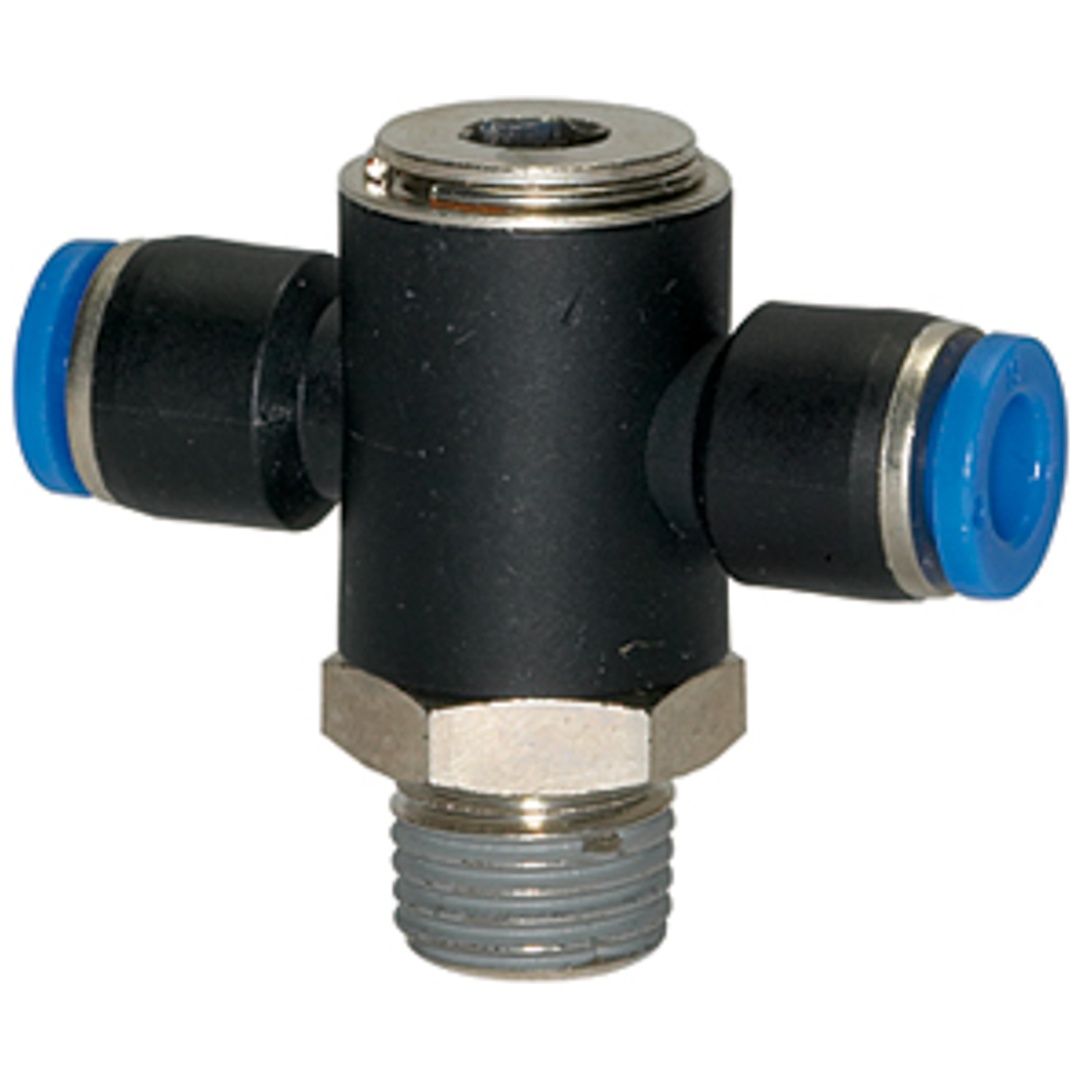 Riegler T-Steckverschraubung »Blaue Serie«, drehbar, R 1/4 außen, Ø 8 mm