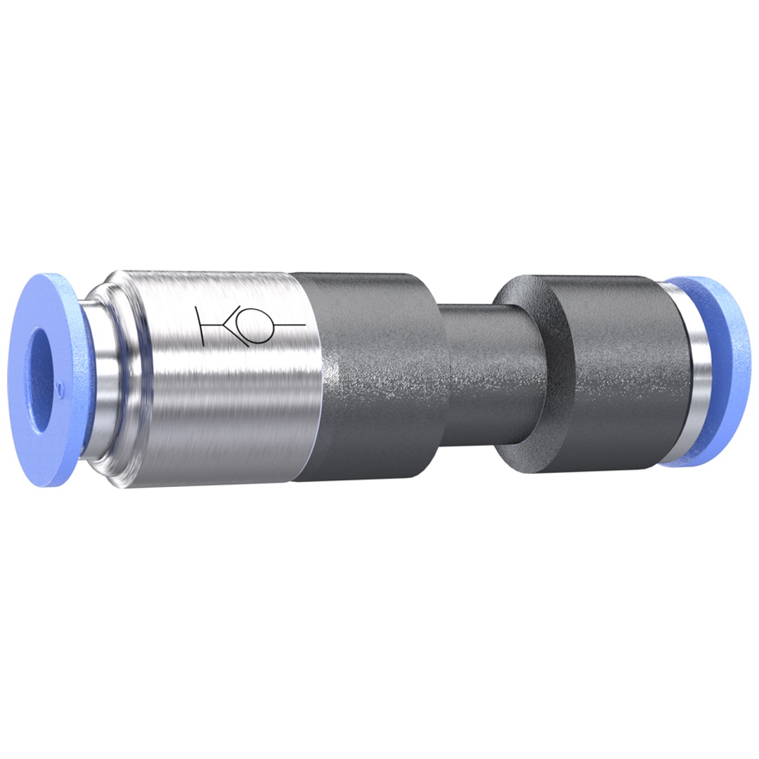 Riegler Gerade Steckverbindung »Blaue Serie« selbstabsper., Schlauch-Ø 12, 66 mm