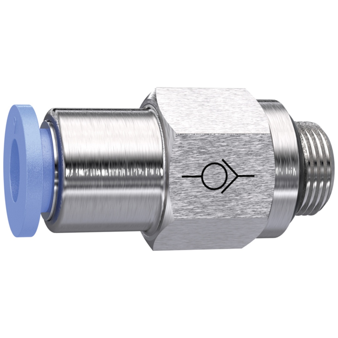 Riegler Gerades Rückschlagventil »Blaue Serie« Gewinde-Schlauch, G 1/4 a., Ø 6 mm