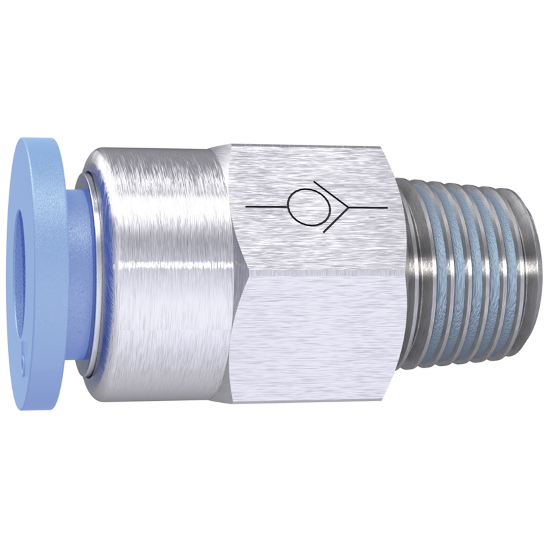 Riegler Gerades Rückschlagventil »Blaue Serie« Gewinde-Schlauch, R 3/8 a., Ø 10 mm