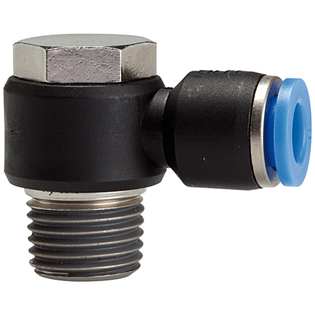 Riegler L-Steckverschraubung »Blaue Serie« drehbar, R3/8 a., max.15, Ø 6mm
