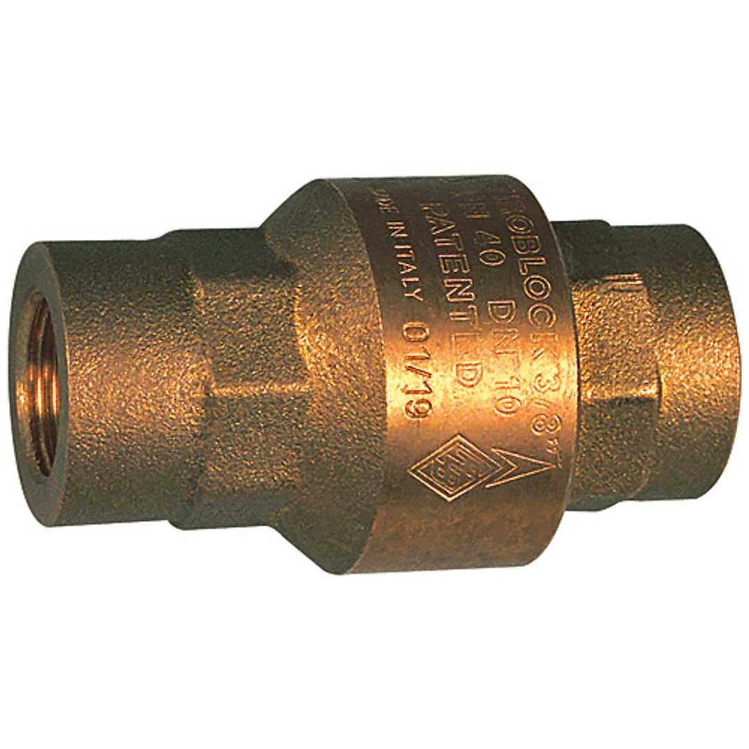 Riegler Rückschlagventil, voller Durchgang, Messing, Rp 1 1/4, 20-50 mbar