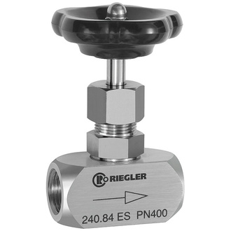 Riegler Nadelventil, Edelstahl 1.4571, G 1/4, DN 5, PN max. 400 bar