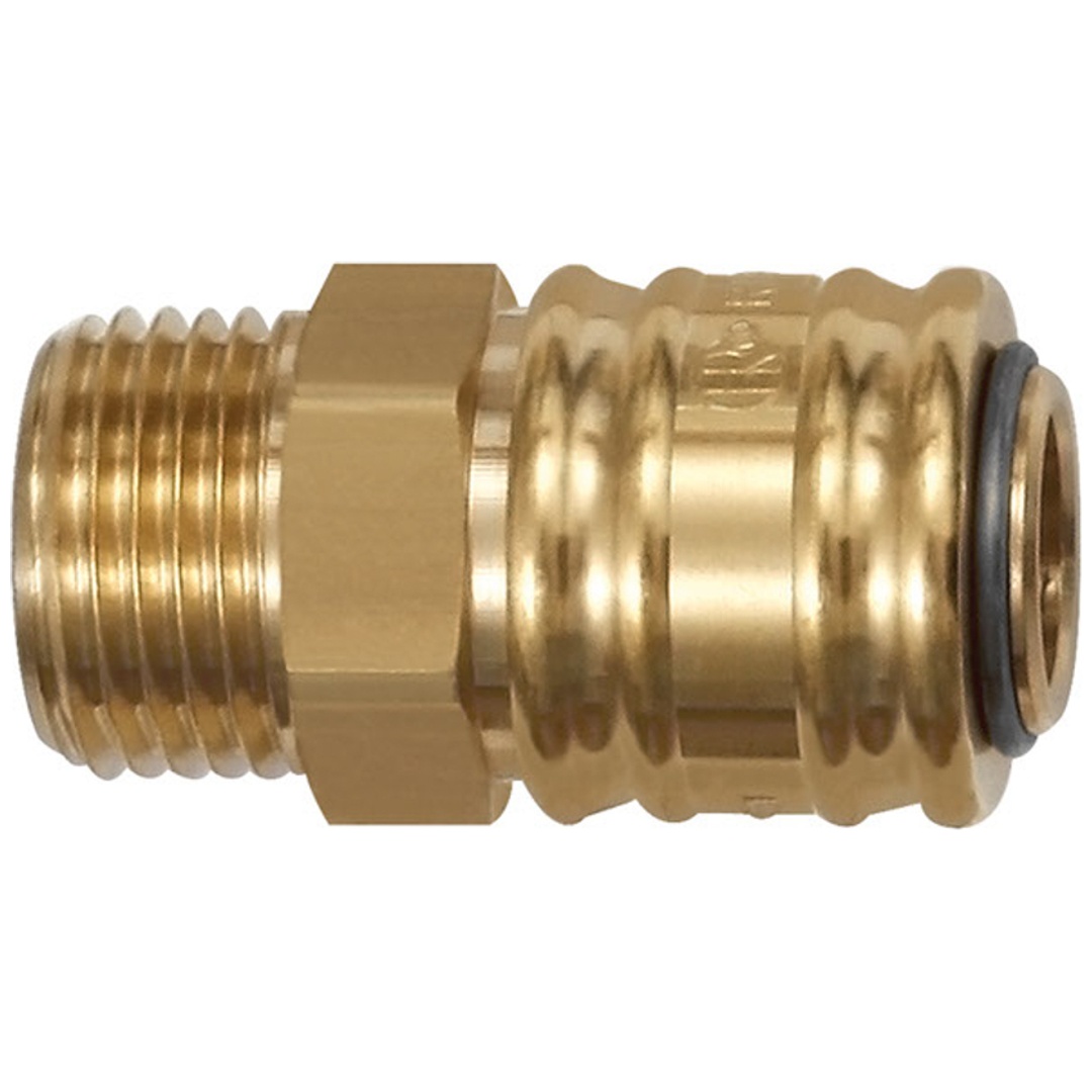 Riegler Schnellverschlusskupplung NW 7,2, Messing blank, G 1/8 AG