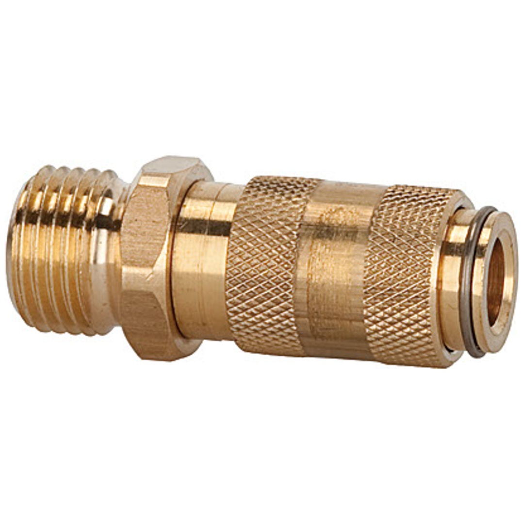 Riegler Schnellverschlusskupplung NW 2,7, Messing blank, G 1/8 AG