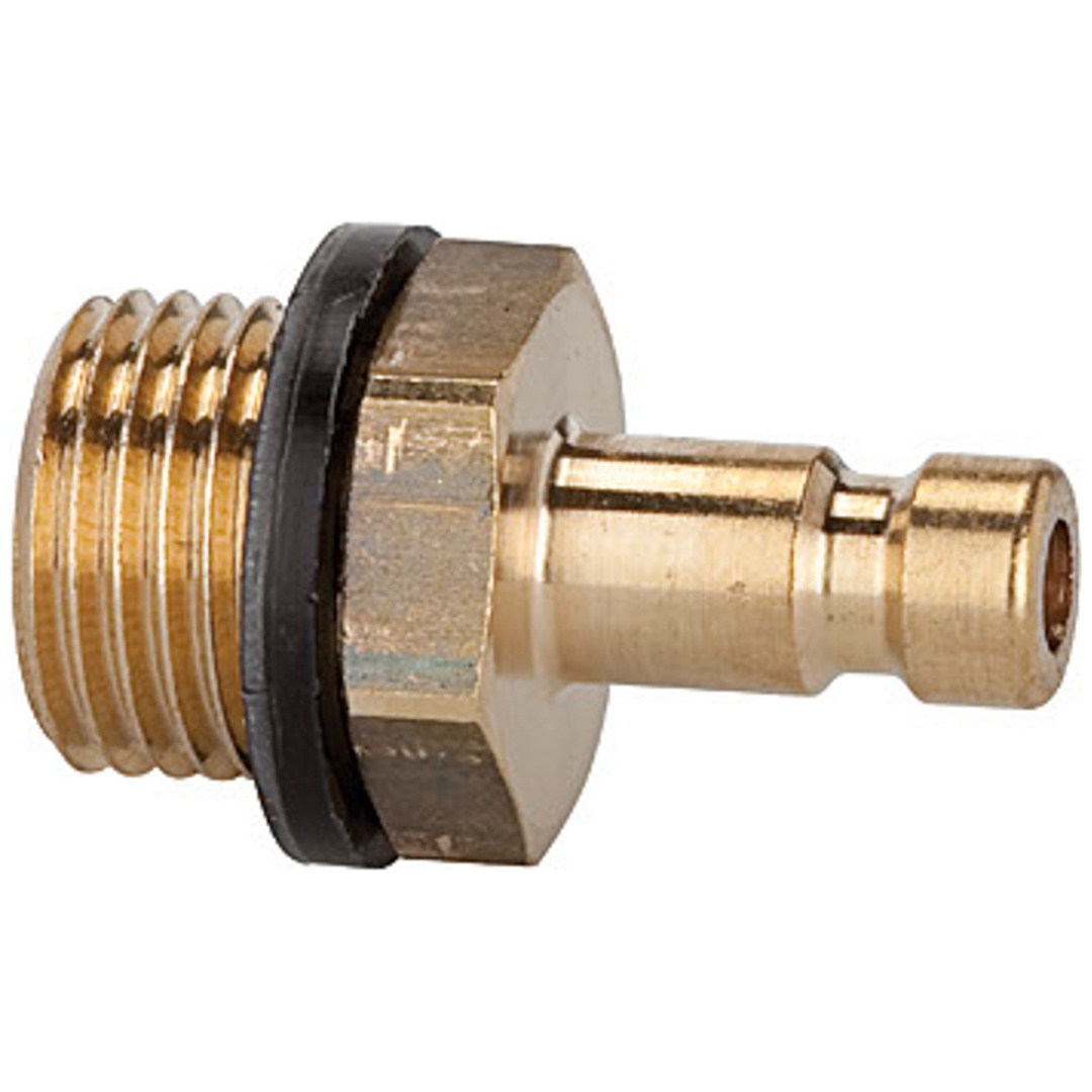 Riegler Nippel für Kupplungen NW 2,7, Messing blank, G 1/8 AG, SW 11