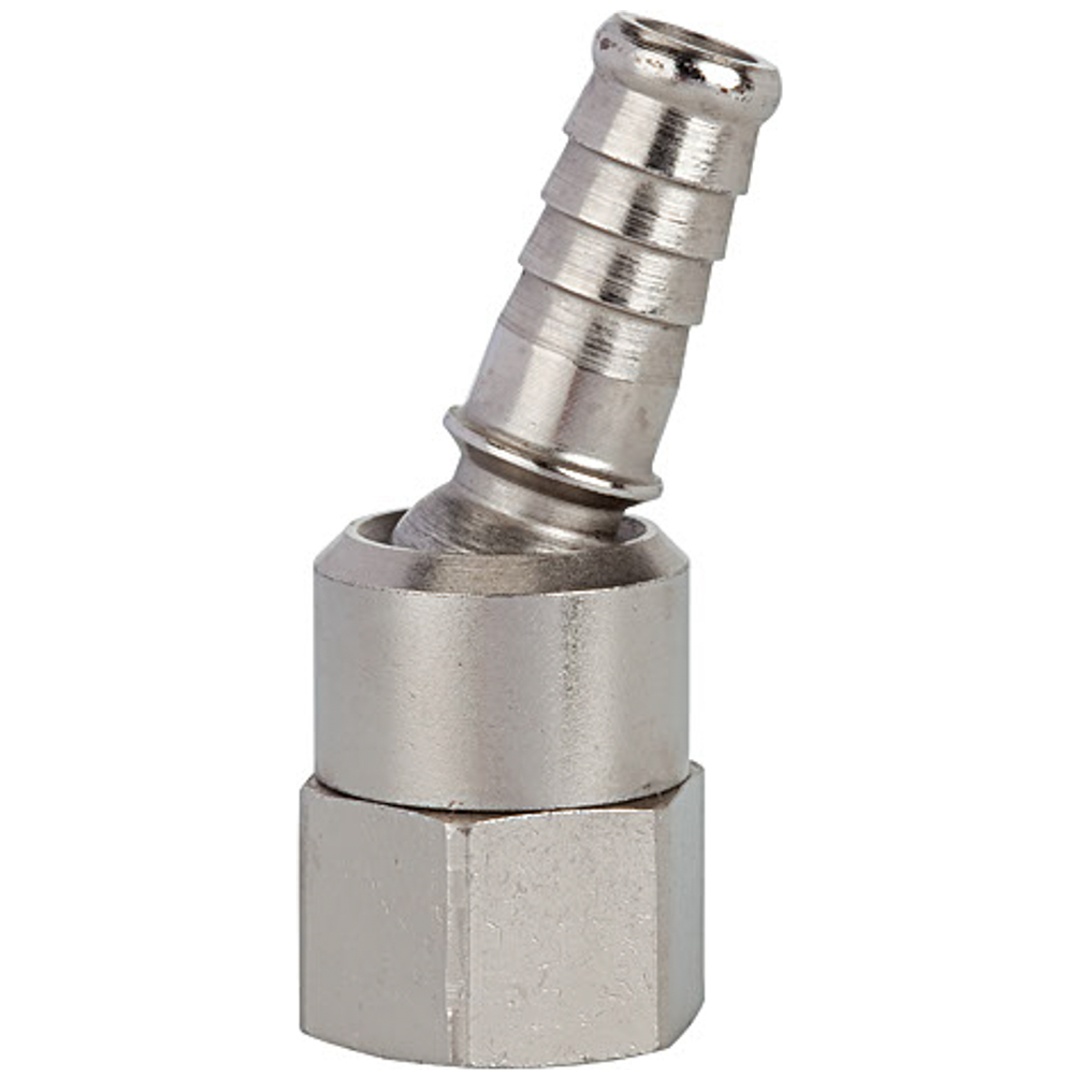 Riegler Schlauchtülle, Messing vernickelt, drehbar, G 1/4 IG LW 13