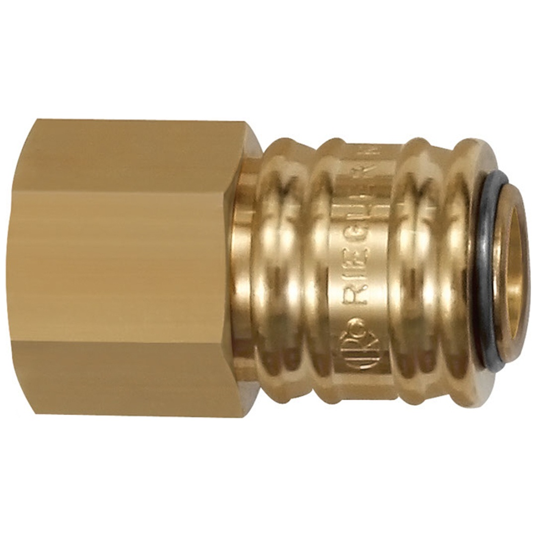 Riegler Schnellverschlusskupplung NW 7,2, Messing blank, G 3/8 IG