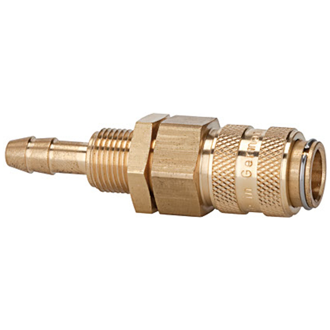Riegler Schnellverschlusskupplung NW 5, Messing blank, Tülle LW 4, M10x1