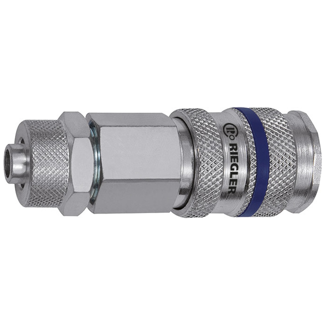 Riegler Schnellverschlusskupplung NW 7,8, Stahl, Schlauchanschluss 8x6