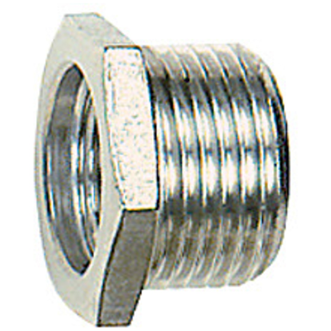 Riegler Reduziernippel, kurz, G 1/4 a., M5 i., SW 17, Edelstahl 1.4571