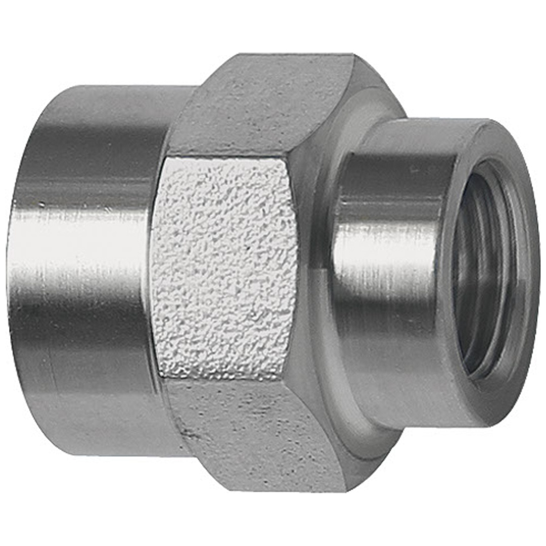 Riegler Muffe, Außensechskant, reduzierend, G 1/2, G 3/8, ES 1.4571