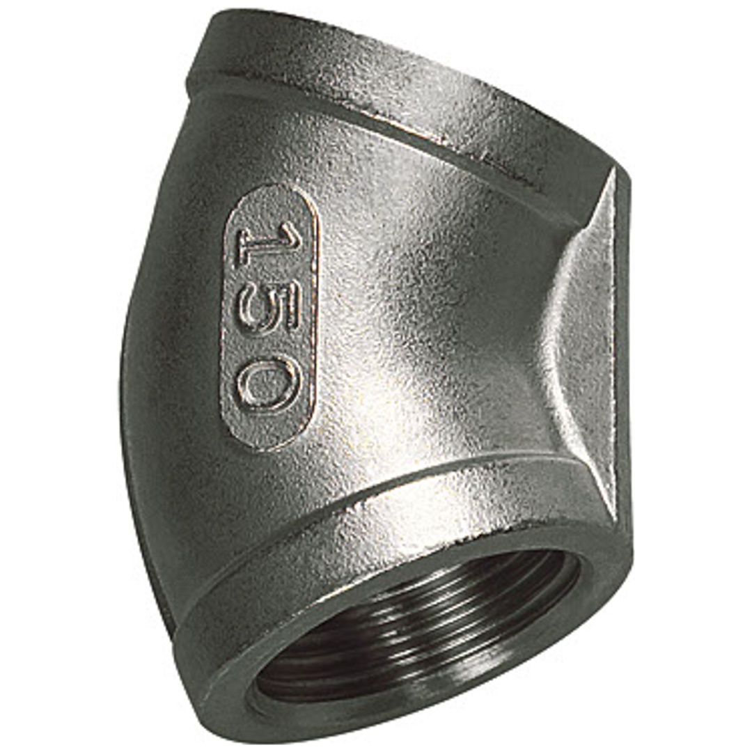 Riegler Winkelstück 45°, innen/innen, Rp 1/4, Edelstahl 1.4408