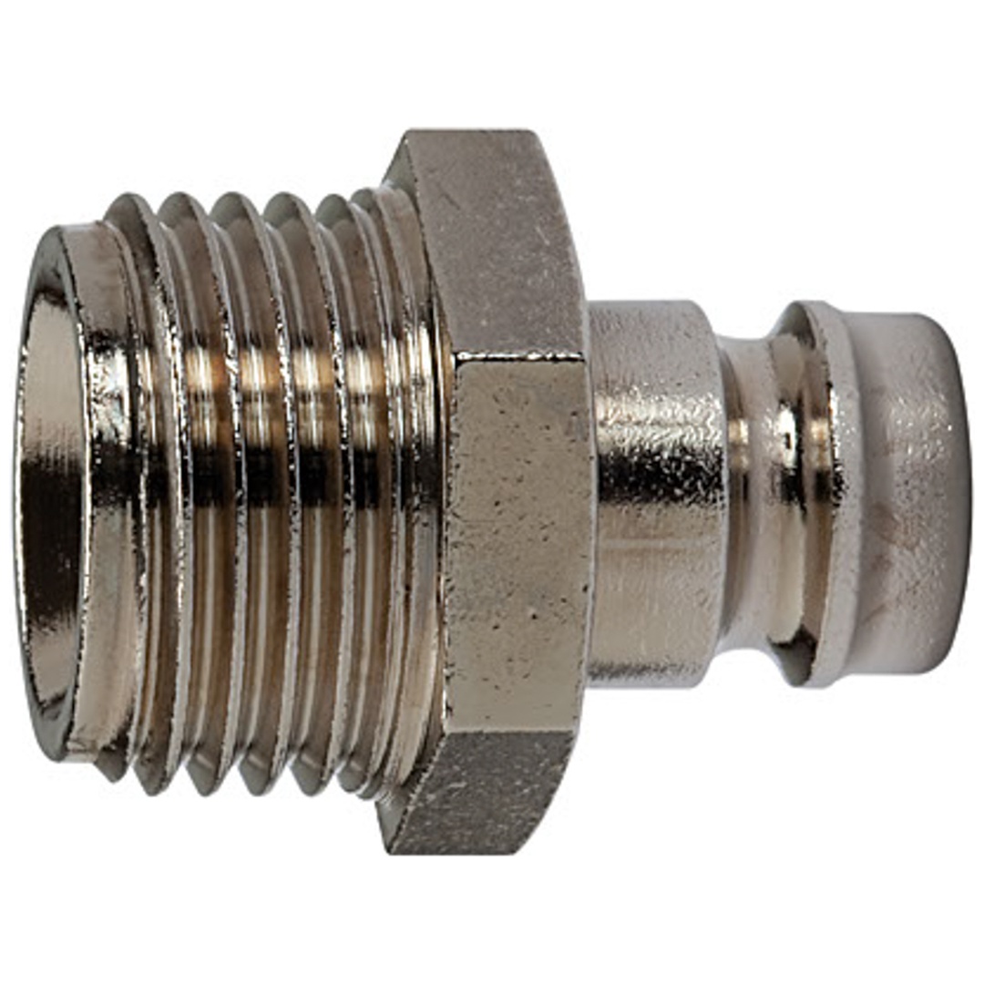 Riegler Temperier-Einstecknippel DN 6 mit AG, mit Absperrventil, G 1/4