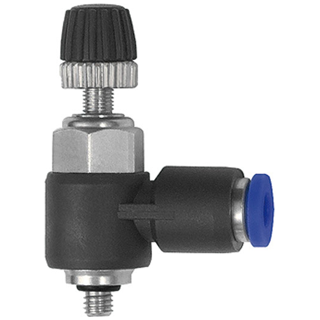Riegler Drosselrückschlagventil »Blaue Serie« mini, Zuluftdros., M3a. Ø 6mm