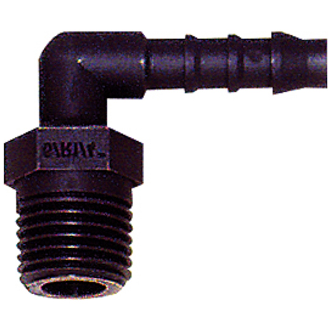 Riegler Winkel-Einschraubstutzen, R 3/8 a., für Schlauch LW 10 mm, PA 6