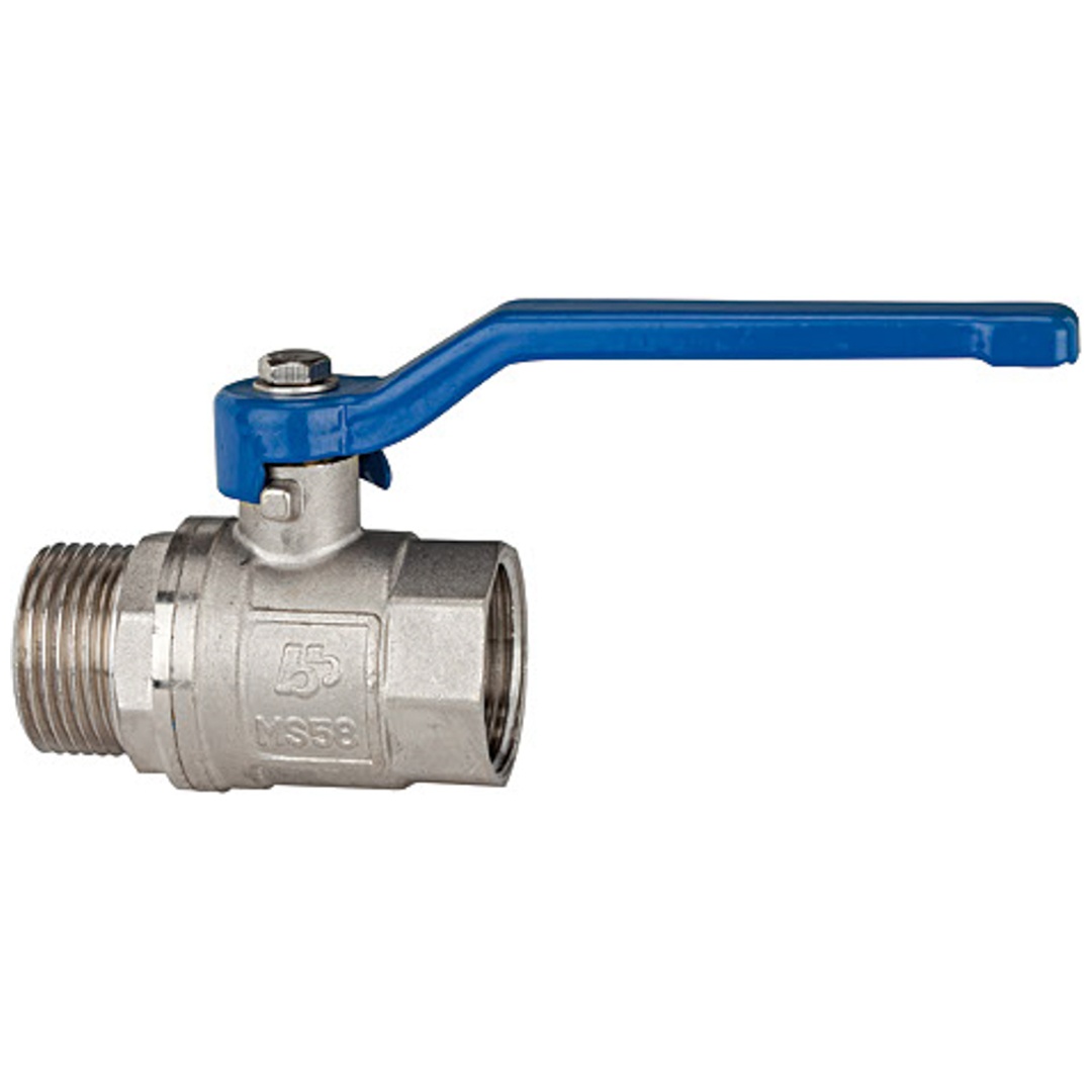 Riegler Kugelhahn »valve line«, Handhebel blau, MS vern., IG/AG, G 1/4