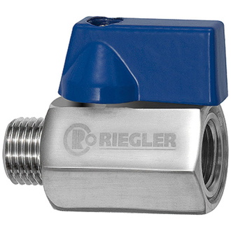 Riegler Mini-Kugelhahn, Edelstahl 1.4401, IG/AG, G 1/4, DN 8