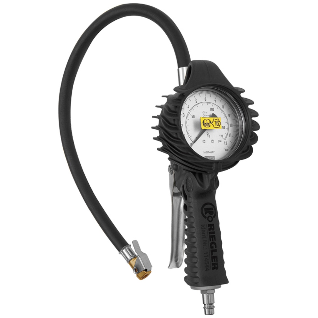 Riegler Hand-Reifenfüllmesser mit Momentstecker, geeicht, 0-12 bar