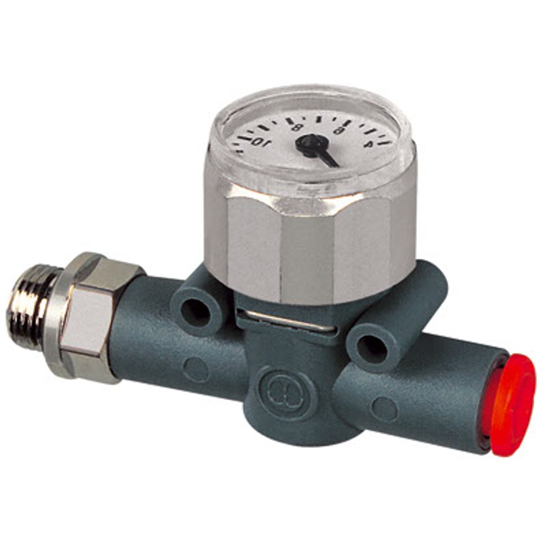 Riegler Manometer, Gewinde (Eing.) - Schlauch (Ausg.), G 1/4, Schl.-Ø 6