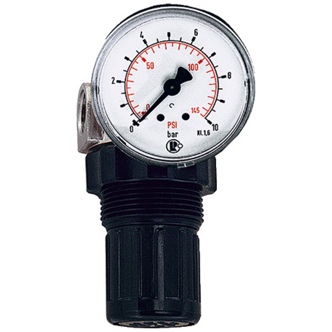 Riegler Druckregler für Wasser, inkl. Mano, G 1/4, 0,2-6 bar, PE max. 25