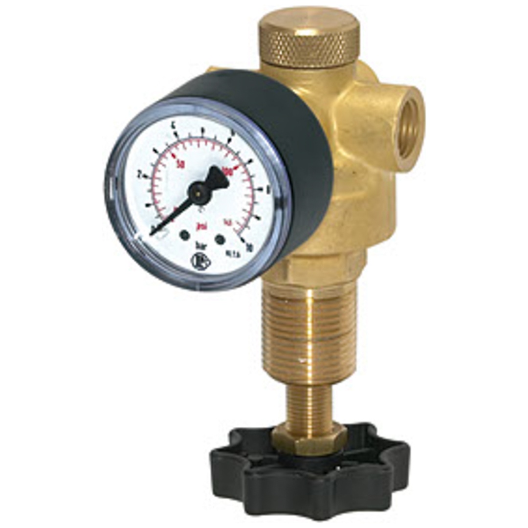 Riegler Druckregler für Wasser, inkl. Manometer, G 1/4, 0,5 - 10 bar