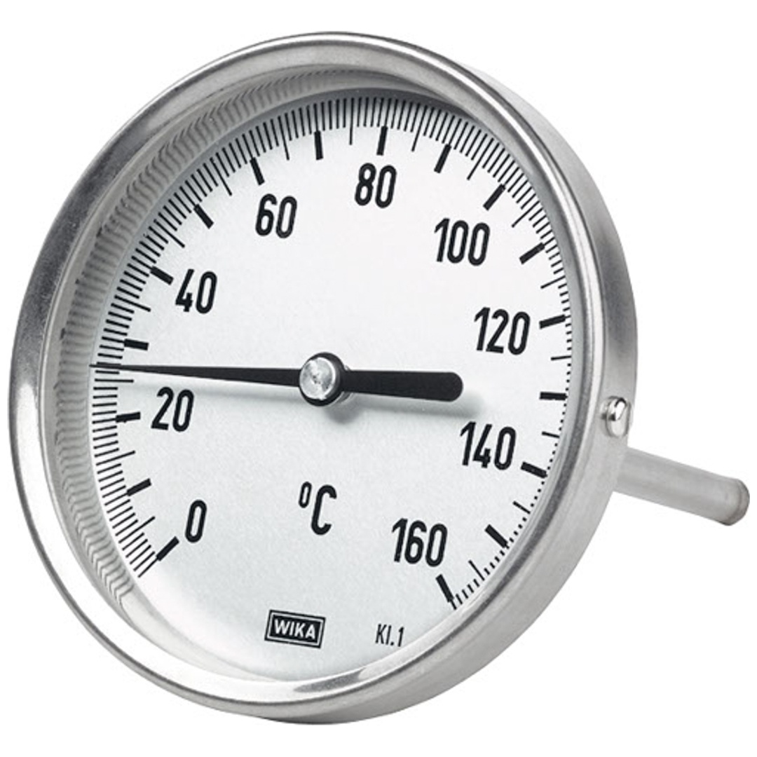 Riegler Bimetallthermometer, G 1/2 hinten, L=63, Ø 100, 0 °C bis 120 °C