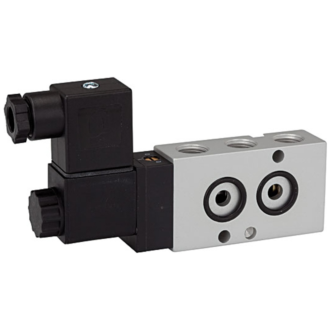Riegler 5/2-Wegeventil, NAMUR, mono, Alu eloxiert, G 1/4, 24 V DC