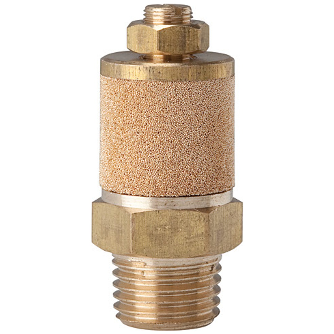 Riegler Schalldämpfer, Sinterbronce/MS, Abluft einstellbar, R 1/8, SW 16