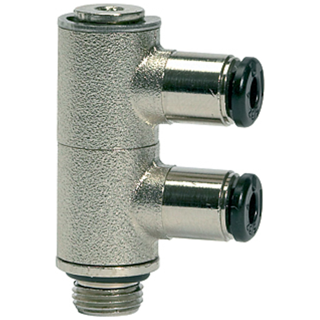 Riegler L-Mehrfachverteiler 2-fach »click-clock«, drehbar, M5 außen Ø 4mm