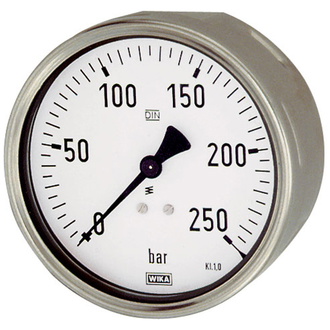 Riegler Manometer, Robustausf., G 1/2 hinten exzentr., 0 - 1,0 bar, Ø 100