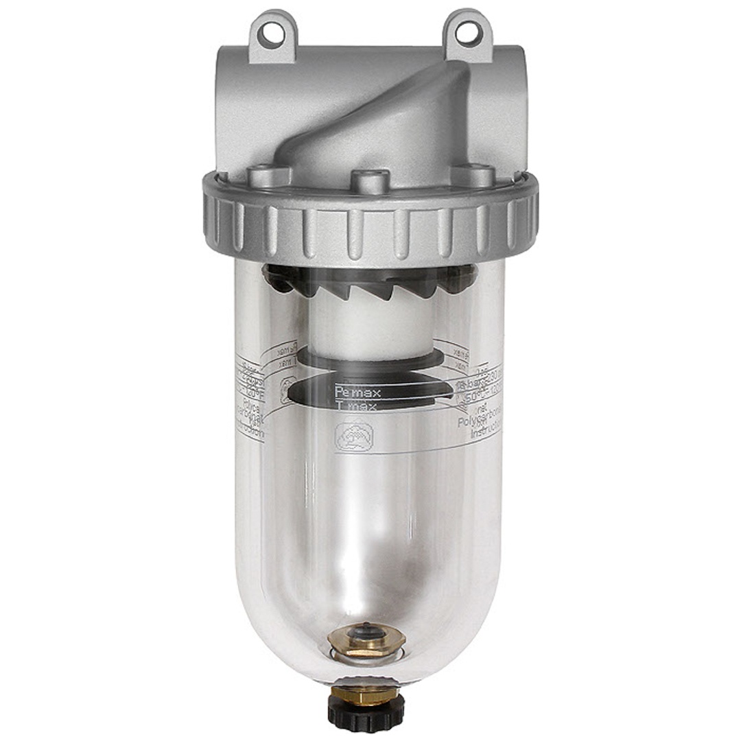 Riegler Filter »Standard«, mit Polycarbonatbehälter, 5 µm, BG 1, G 1/4