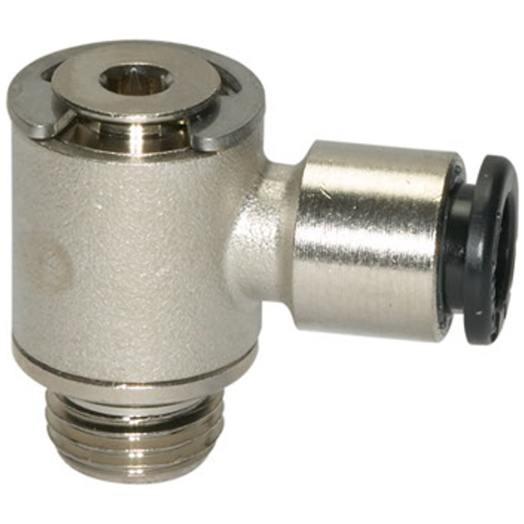 Riegler L-Steckverschraubung »click-clock«, drehbar, M7 a., Schlauch-Ø 4