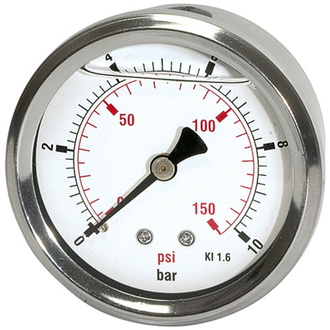 Riegler Glyzerinmanometer »pressure line«, G 1/4 hinten, 0-2,5 bar/36 psi, Ø 63