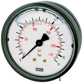 Riegler Glyzerinmanometer, Kunststoff, G 1/4 hinten zentr., -1/0,0 bar, Ø 63