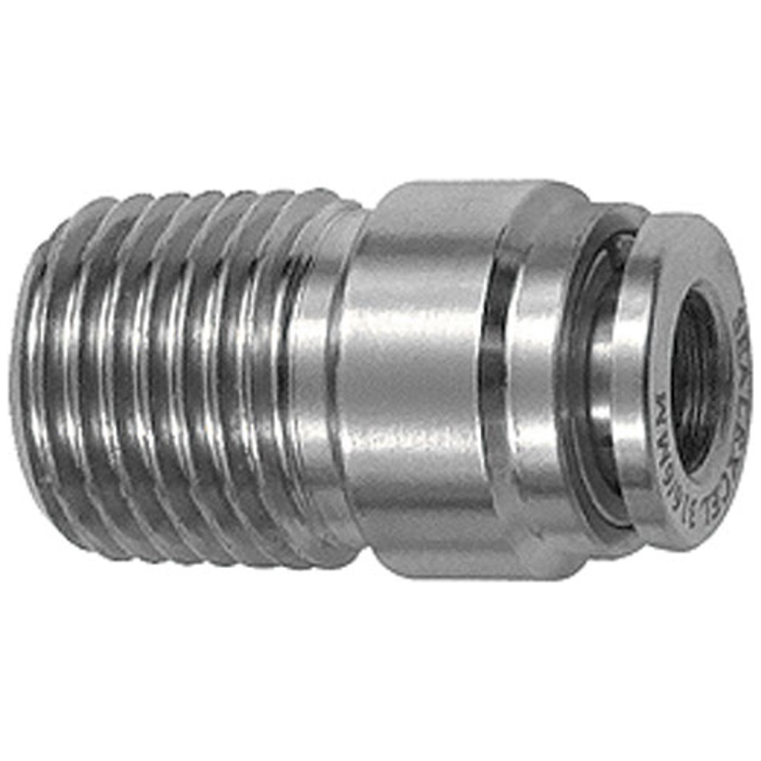Riegler Gerade Steckverschraubung, rund, R 1/8 a., Schlauch Ø 8, ES 1.4404