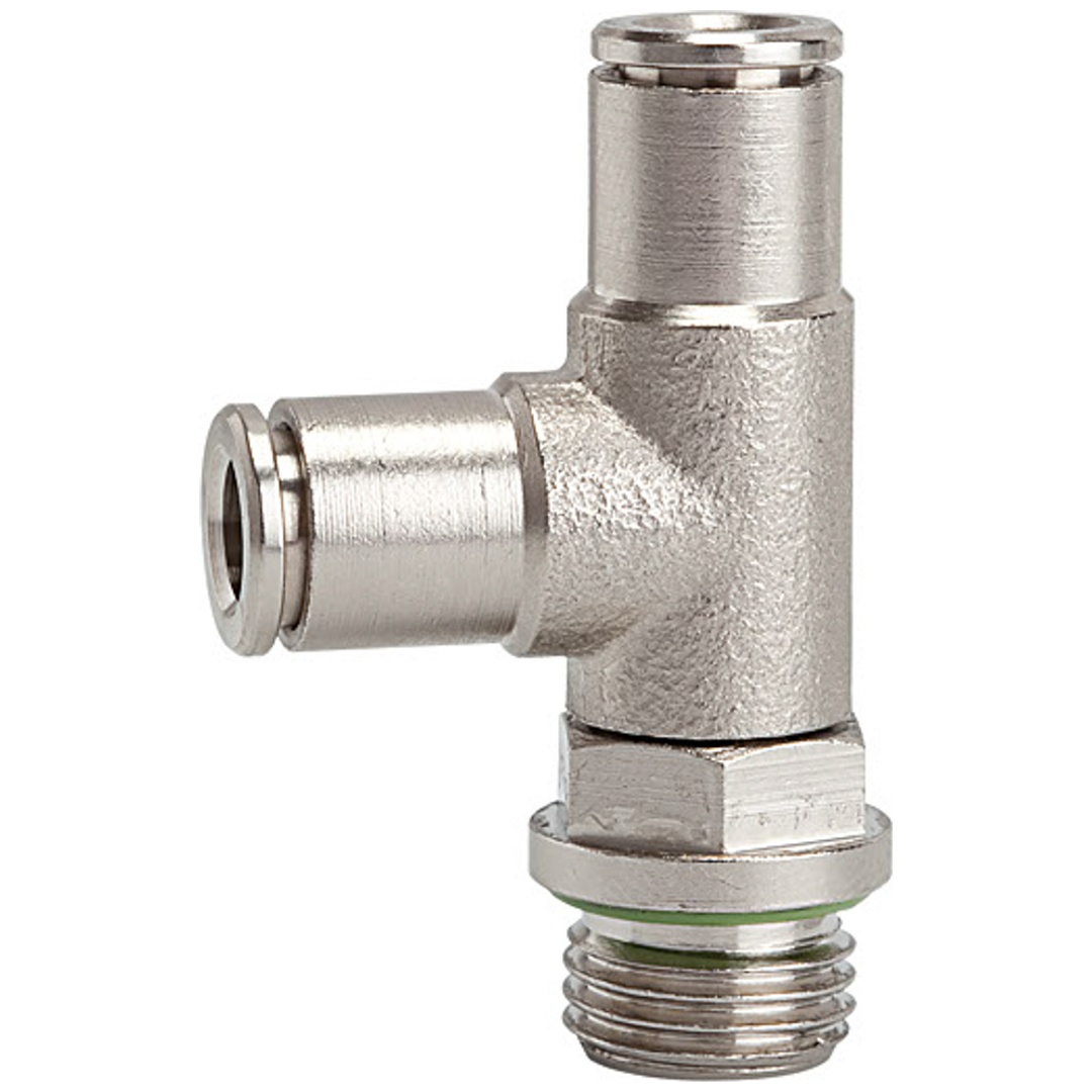 Riegler T-Steckverschraubung L-Form »metallica«, drehbar, G 1/4 a. Ø 10mm